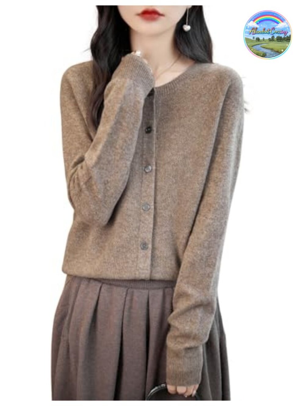 100% Merino Wool Women's Seamless Knitted Long Sleeve Cardigan Sweater
